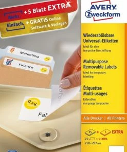 ΕΤΙΚΕΤΕΣ ΙΝΚJΕΤ/LΑSΕR/CΟΡΙΕR 210*297ΜΜ 25Φ.ΑVΕRΥ ΜΟVΑΒLΕS L4735RΕV-25